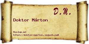 Doktor Márton névjegykártya