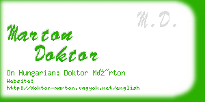 marton doktor business card